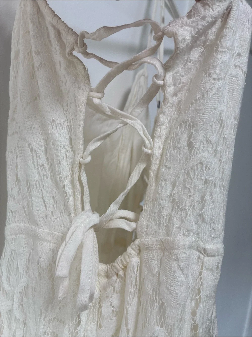 Hollister Ivory Lace Maxi Dress - Medium